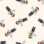 Office workers cartoon seamless pattern background N29