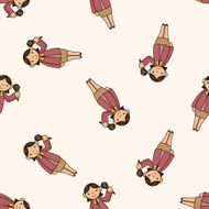Office workers cartoon seamless pattern background N32