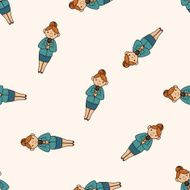 Office workers cartoon seamless pattern background N33
