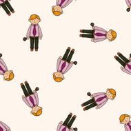 Office workers cartoon seamless pattern background N34