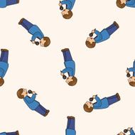 Office workers cartoon seamless pattern background N36