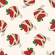 vegetables and fruits cartoon seamless pattern background N19