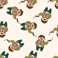 boss cartoon seamless pattern background N4
