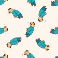 boss cartoon seamless pattern background N6