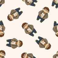 boss cartoon seamless pattern background N7