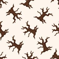 Halloween tree cartoon seamless pattern background
