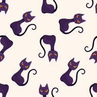 evil cat cartoon seamless pattern background