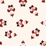 santa claus cartoon seamless pattern background N4