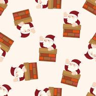 santa claus cartoon seamless pattern background N6