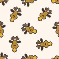 Reindeer cartoon seamless pattern background