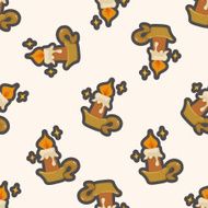 Christmas candle cartoon seamless pattern background