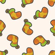 Christmas stocking cartoon seamless pattern background