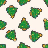 Christmas tree cartoon seamless pattern background