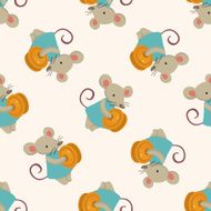 animal mouse playing instrument cartoon seamless pattern background N2