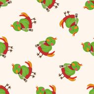 animal bird playing instrument cartoon seamless pattern background