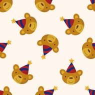 animal bear cartoon seamless pattern background