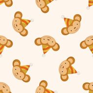 animal monkey cartoon seamless pattern background N2