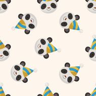 animal panda cartoon seamless pattern background N2
