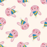animal rabbit cartoon seamless pattern background