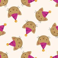 animal cat cartoon seamless pattern background N2