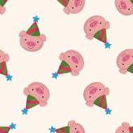 animal pig cartoon seamless pattern background