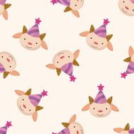 animal goat cartoon seamless pattern background