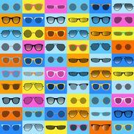 Glasses pattern on color background