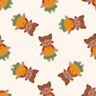 cat cartoon seamless pattern background N7