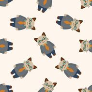 cat cartoon seamless pattern background N8
