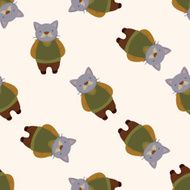 cat cartoon seamless pattern background N11