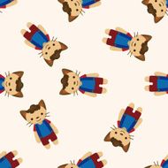 cat cartoon seamless pattern background N14