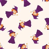 witch cartoon seamless pattern background N3