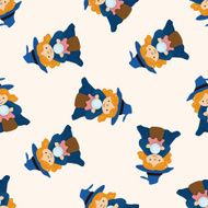 witch cartoon seamless pattern background N4