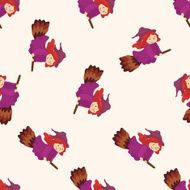 witch cartoon seamless pattern background N5