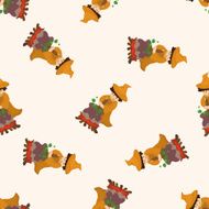 witch cartoon seamless pattern background N7