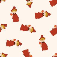 witch cartoon seamless pattern background N8
