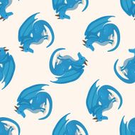 dragon cartoon seamless pattern background N24