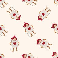 alice in wonderland cartoon seamless pattern background N2