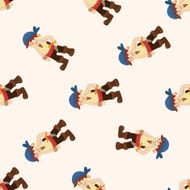 pirate cartoon seamless pattern background N33