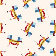 Amusement park facilities cartoon seamless pattern background N43