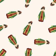 Chinese people cartoon seamless pattern background N11