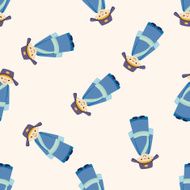 Chinese people cartoon seamless pattern background N12