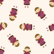 Chinese people cartoon seamless pattern background N15