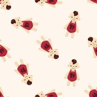 Chinese people cartoon seamless pattern background N19