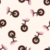 circus unicycle cartoon seamless pattern background