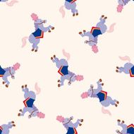 circus animal cartoon seamless pattern background N3