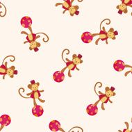 circus animal cartoon seamless pattern background N4