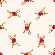 circus animal cartoon seamless pattern background N5