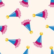 Birthday hat cartoon seamless pattern background