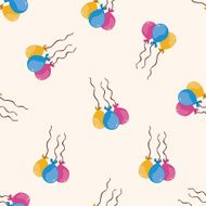 birthday balloon cartoon seamless pattern background